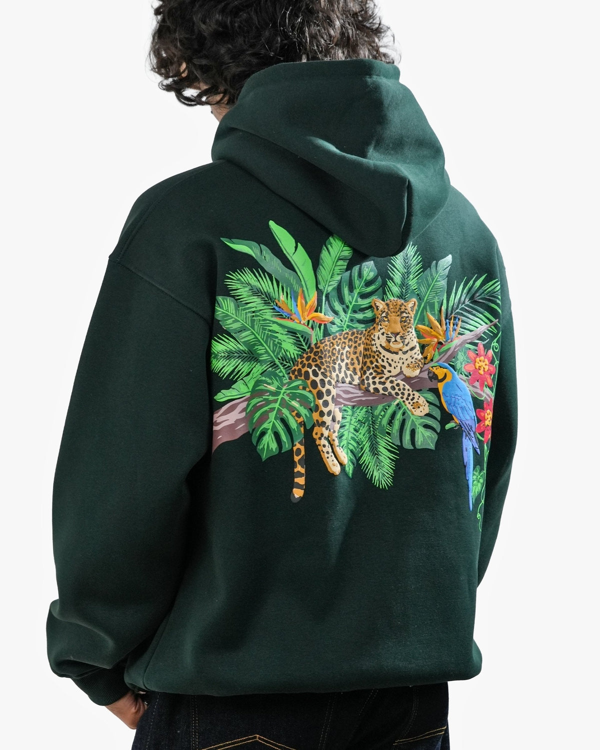 Nature's Royalty - Bottle Green Oversized Zipper Hoodie