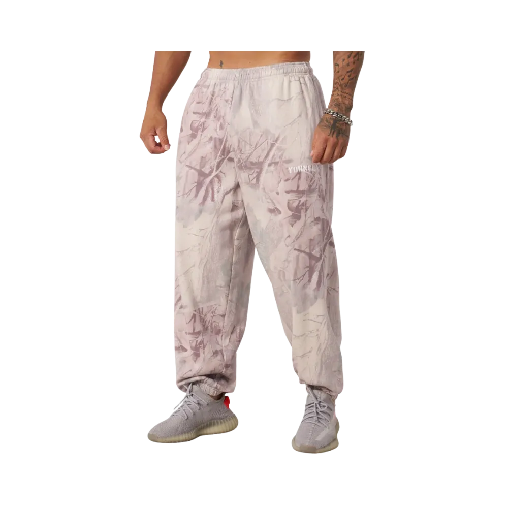 YoungLA Tree Camo Collection Baggy Joggers Desert Tan Tree Camo