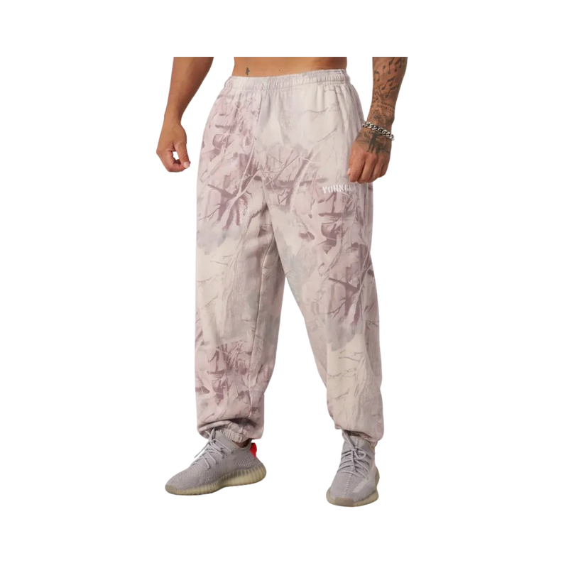 YoungLA Tree Camo Collection Baggy Joggers Desert Tan Tree Camo