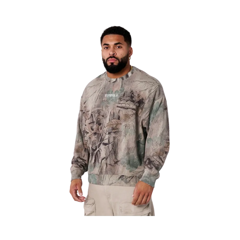YoungLA Tree Camo Collection Crewnecks Beige Tree Camo