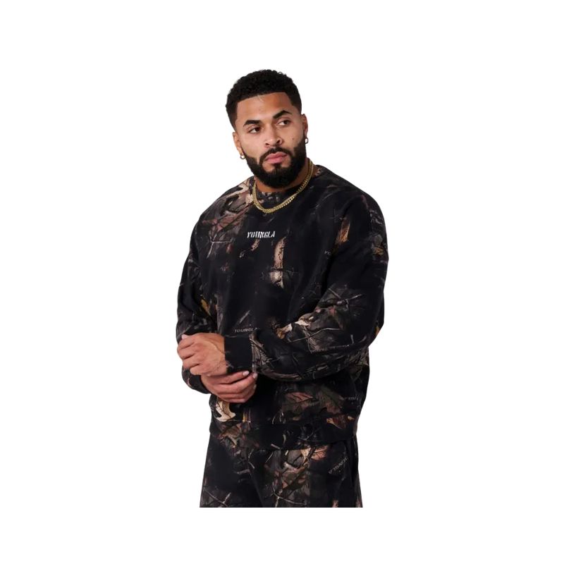 YoungLA Tree Camo Collection Crewnecks Black Tree Camo