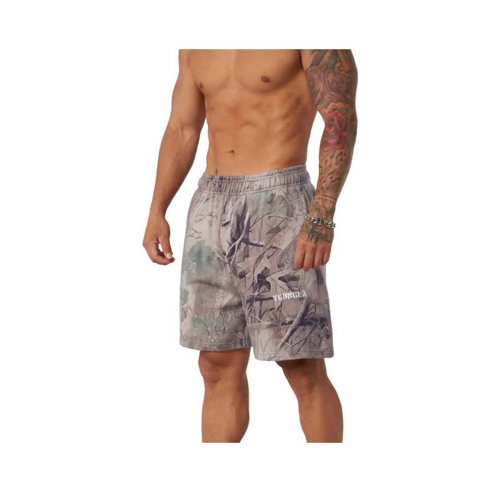 YoungLA Tree Camo Collection Shorts Beige Tree Camo