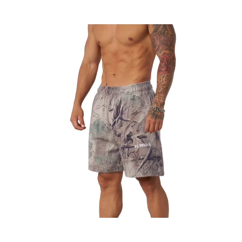 YoungLA Tree Camo Collection Shorts Beige Tree Camo