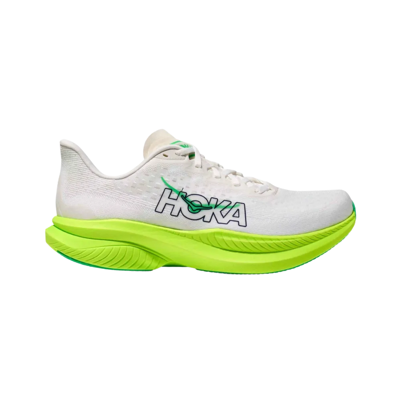 Hoka Mach 6 White/Neon Lime