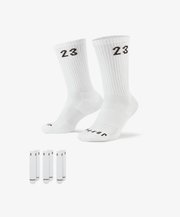 Jordan CREW SOCKS (3 PAIRS) { WHITE