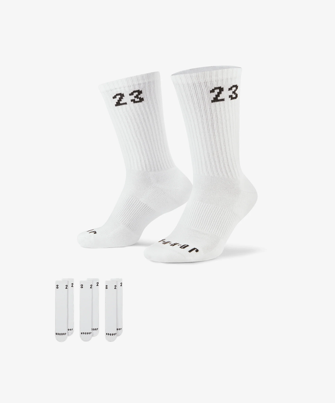 Jordan CREW SOCKS (3 PAIRS) { WHITE