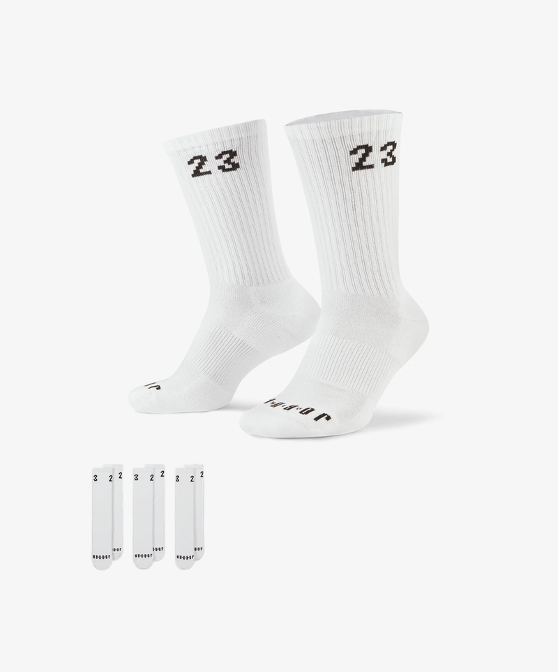 Jordan CREW SOCKS (3 PAIRS) { WHITE
