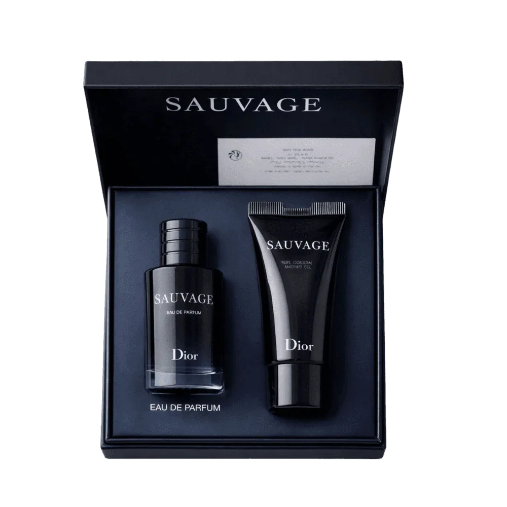 Dior Sauvage Men's Mini Travel Perfume & Shower Gel Gift Set (Perfume 10 ML / Lotion 0.34 Fl Oz)