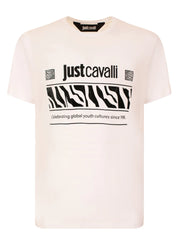 Just Cavalli  White Fashion Logo Slim Fit Tshirt