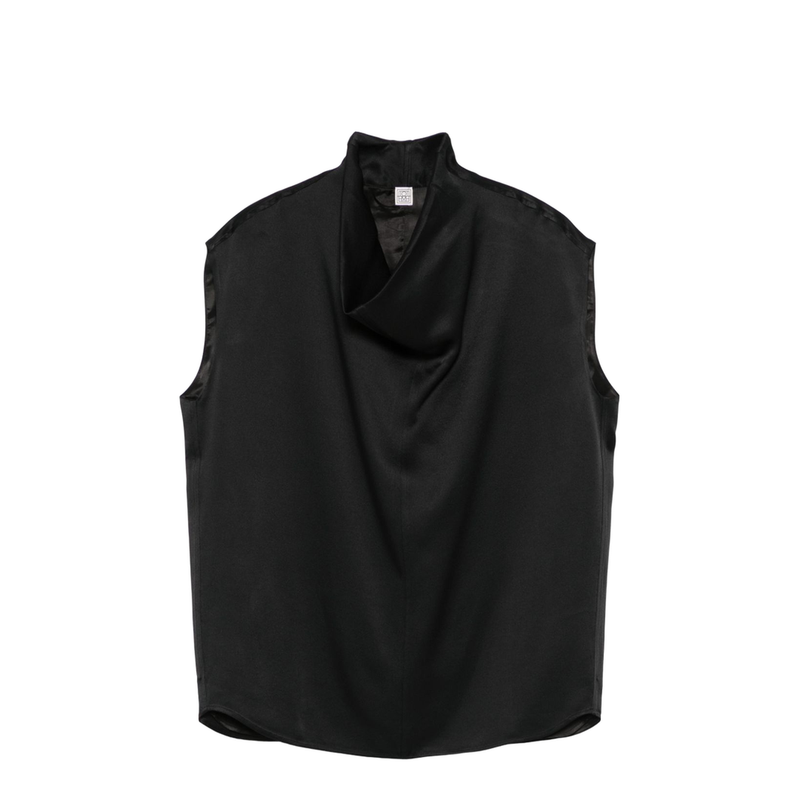 Sleeveless Funnel-neck Top