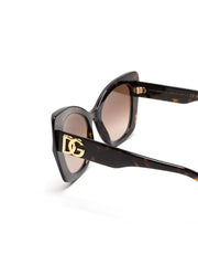 logo-plaque butterfly-frame sunglasses