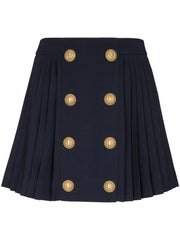 button-detail pleated miniskirt
