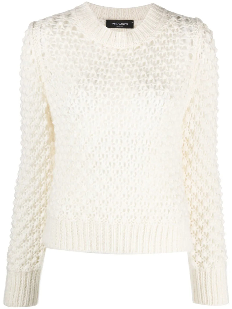 open-knit long-sleeve jumper