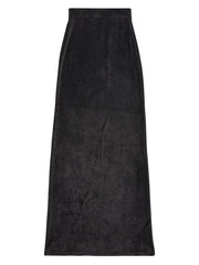 velvet-effect high-waisted skirt