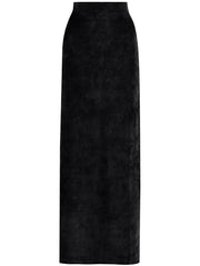 velvet-effect high-waisted skirt