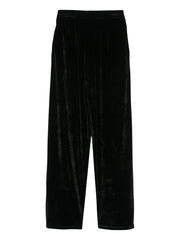 velvet-effect straight-leg trousers