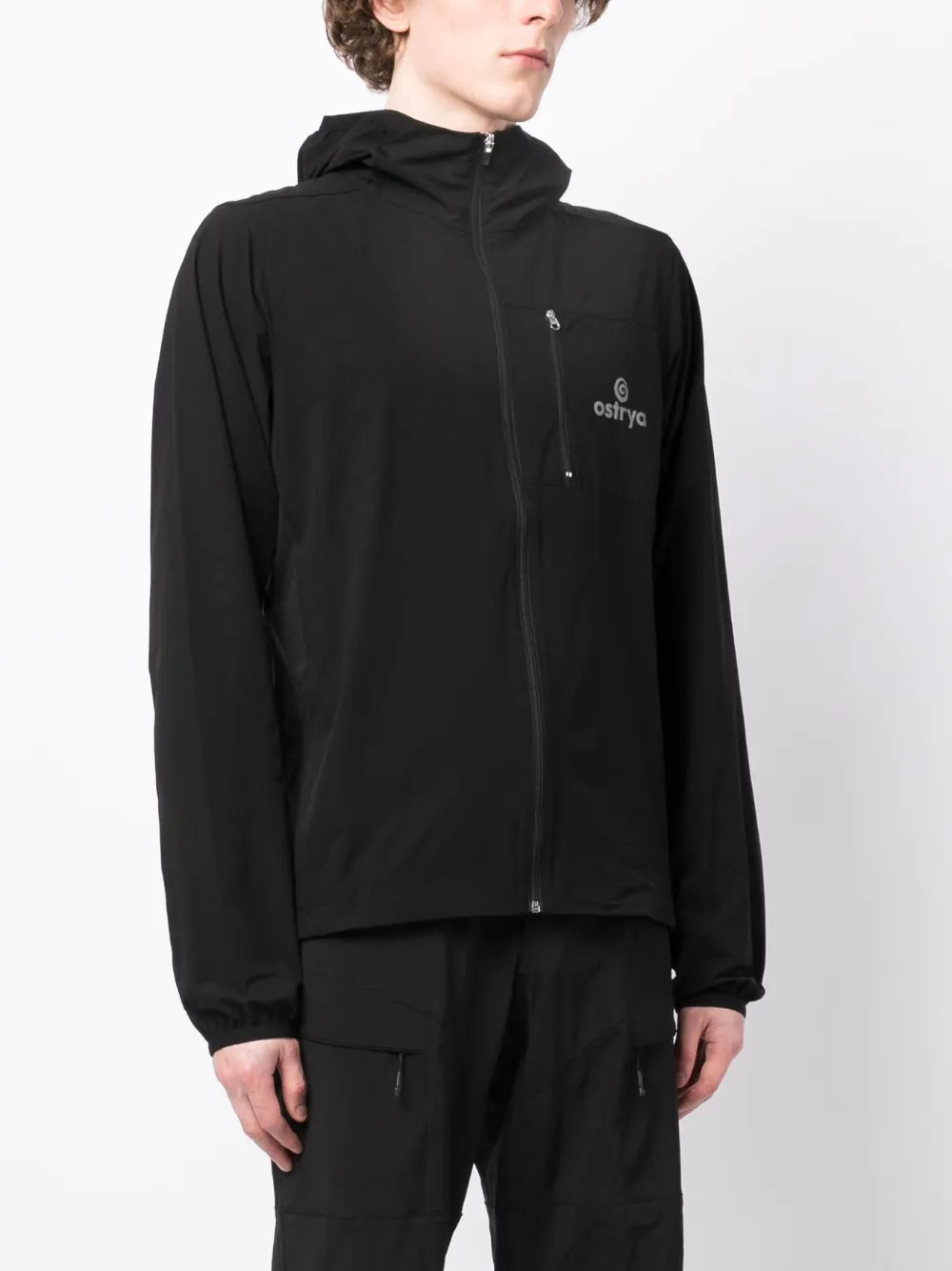 logo print hooded jacket