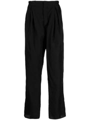 pleat-detail straight-leg trousers