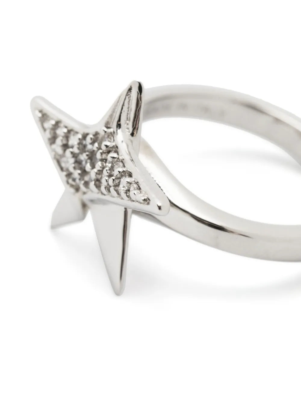 logo-engraved star-stud ring