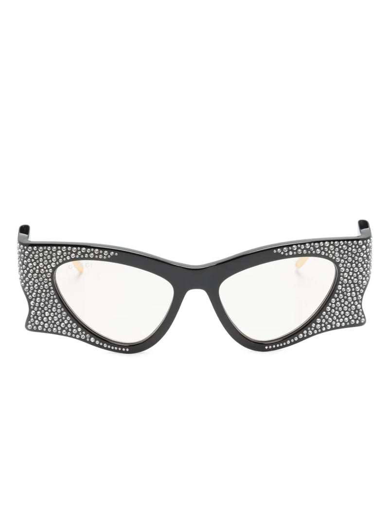 crystal-embellished irregular-shape sunglasses