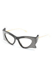 crystal-embellished irregular-shape sunglasses