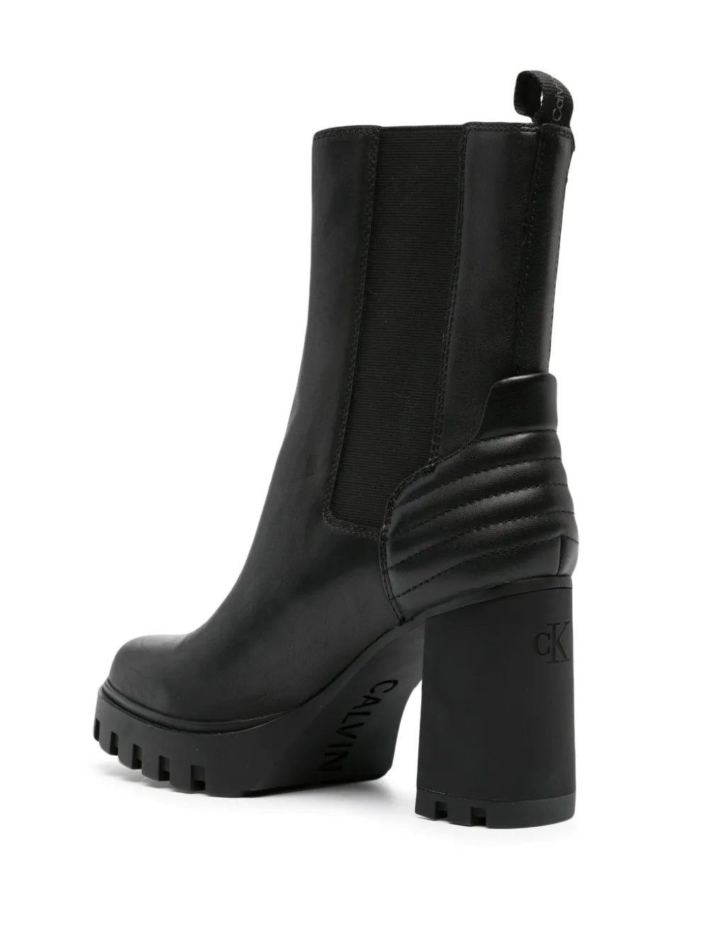 90mm quilted-panel leather platform boots