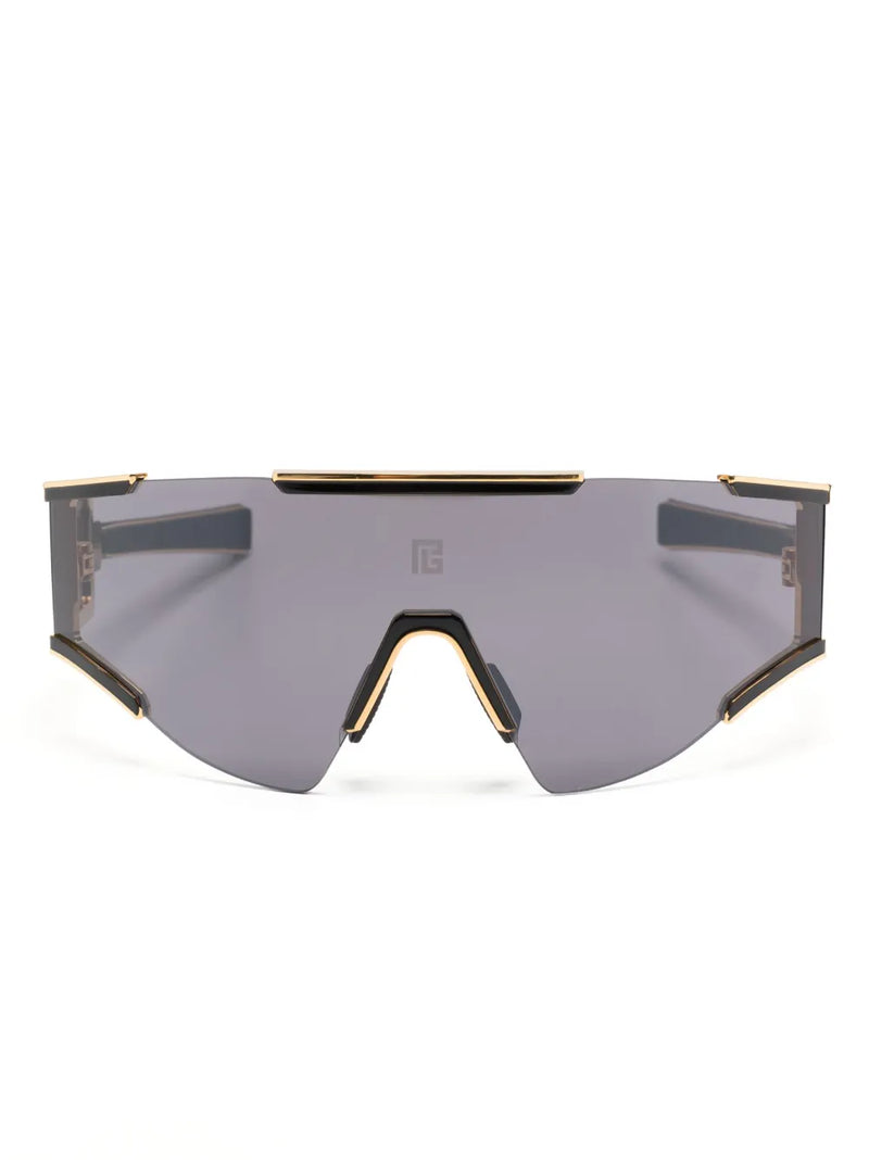 logo-print shield-frame sunglasses