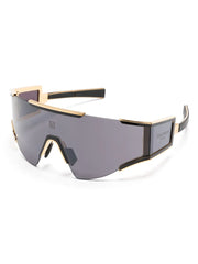 logo-print shield-frame sunglasses