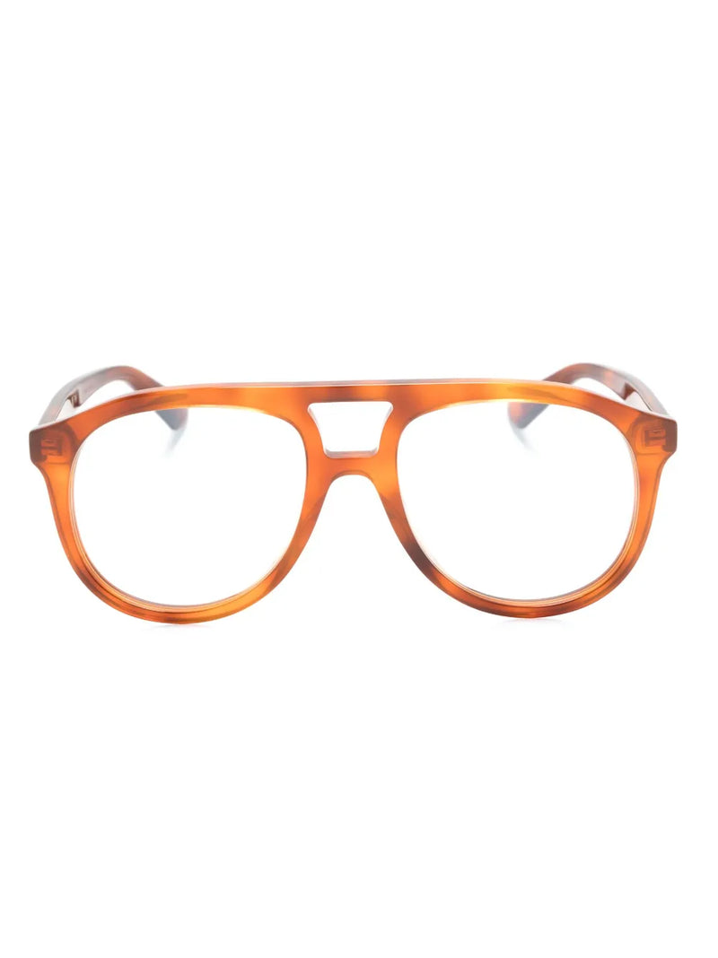 logo-plaque pilot-frame glasses