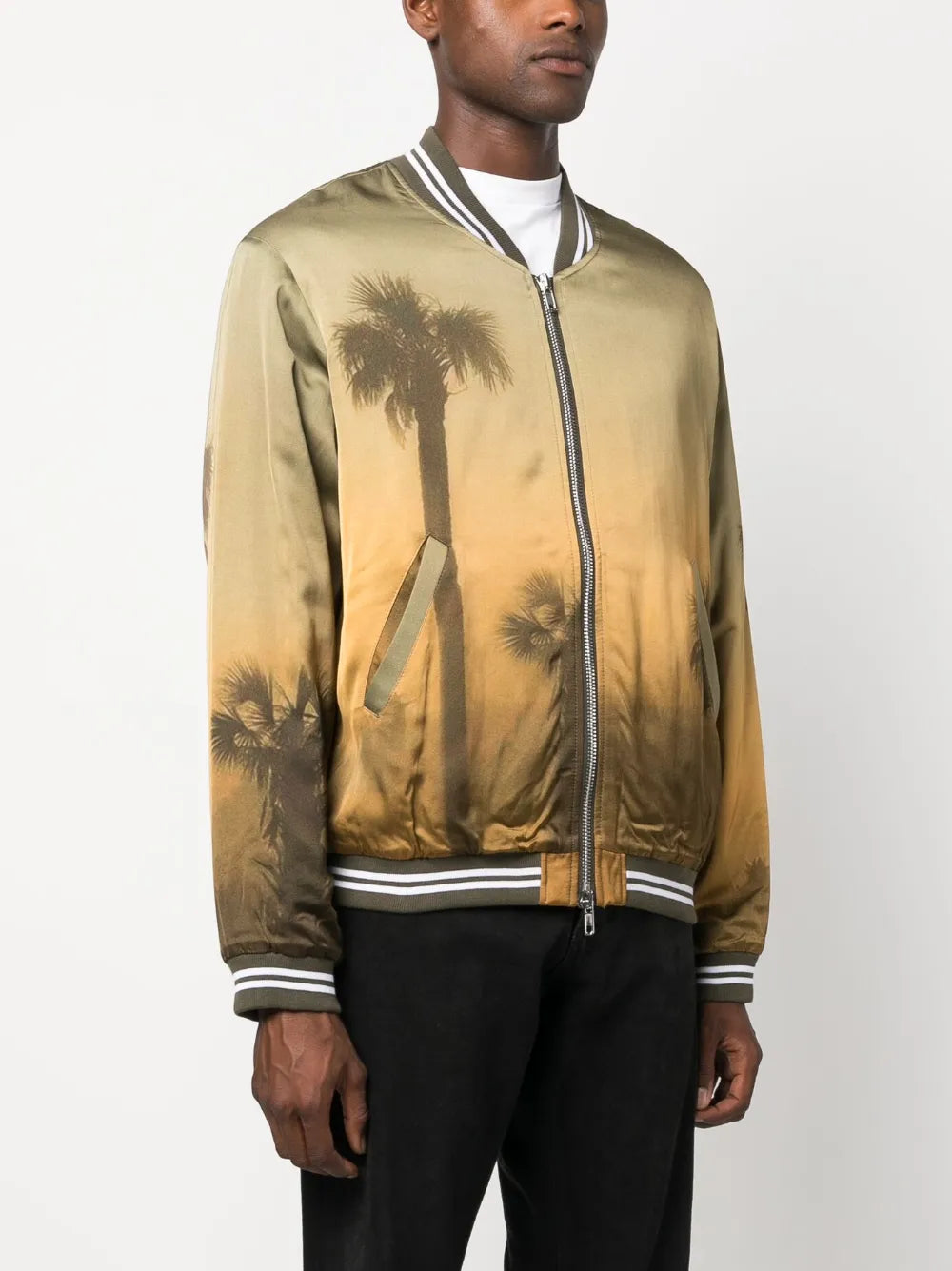 palm tree-print bomber jacket