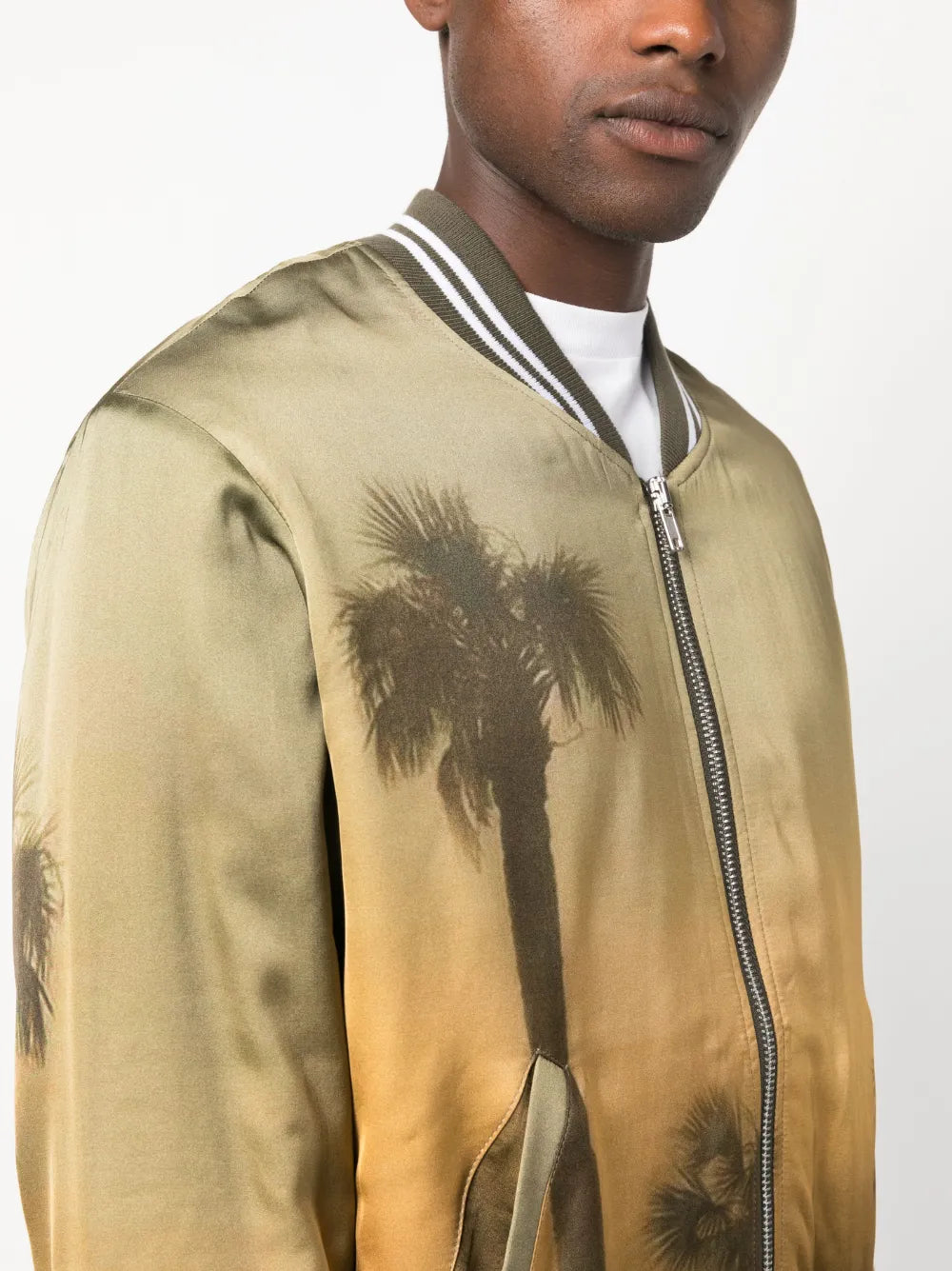 palm tree-print bomber jacket