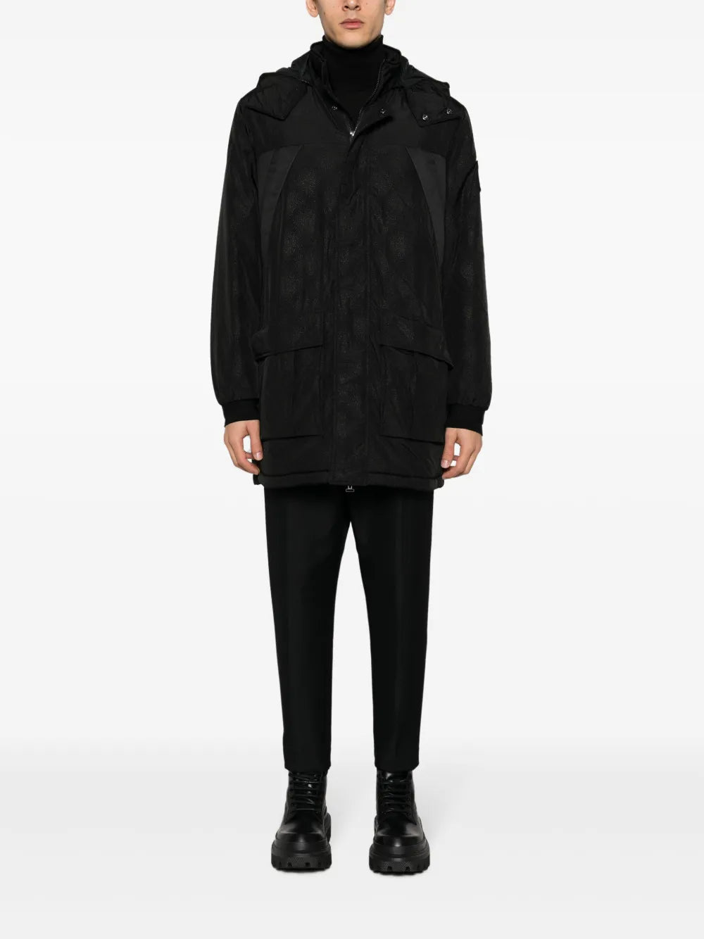 logo-patch hooded jacket