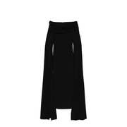 Black Off-Shoulder Neckline Maxi Length Dress