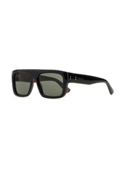 tortoiseshell-effect detail rectangle-frame sunglasses