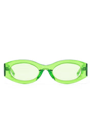 Berta tortoiseshell-effect oval-frame sunglasses