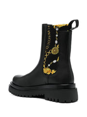 Baroque-print ankle boots