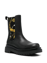 Baroque-print ankle boots