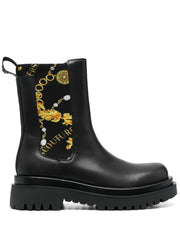 Baroque-print ankle boots
