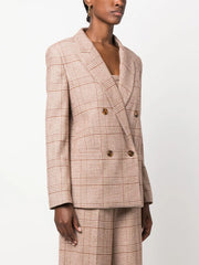 checked double-breasted blazer