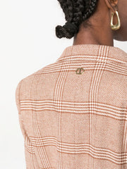 checked double-breasted blazer