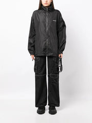 logo print hooded jacket