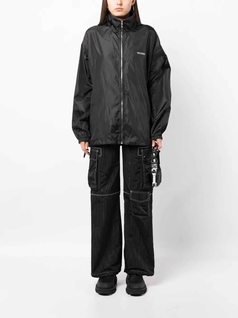 logo print hooded jacket