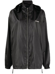 logo print hooded jacket
