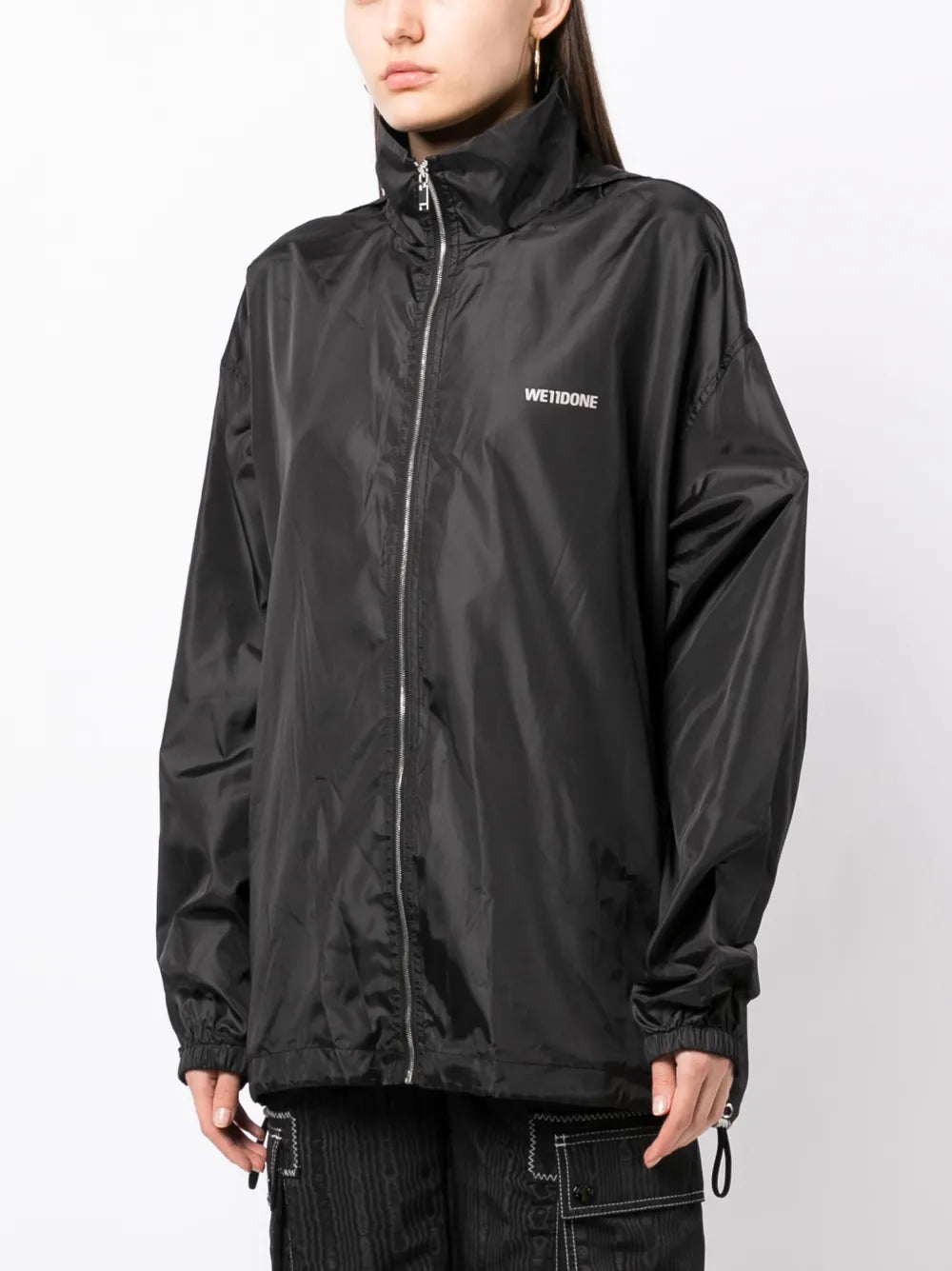 logo print hooded jacket