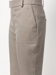 tailored check-print trousers