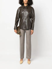tailored check-print trousers