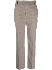 tailored check-print trousers