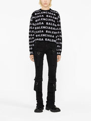 intarsia-logo crew-neck jumper