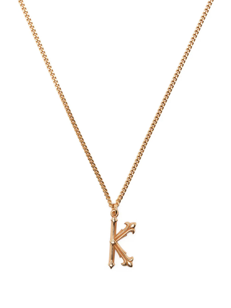 K letter pendant necklace