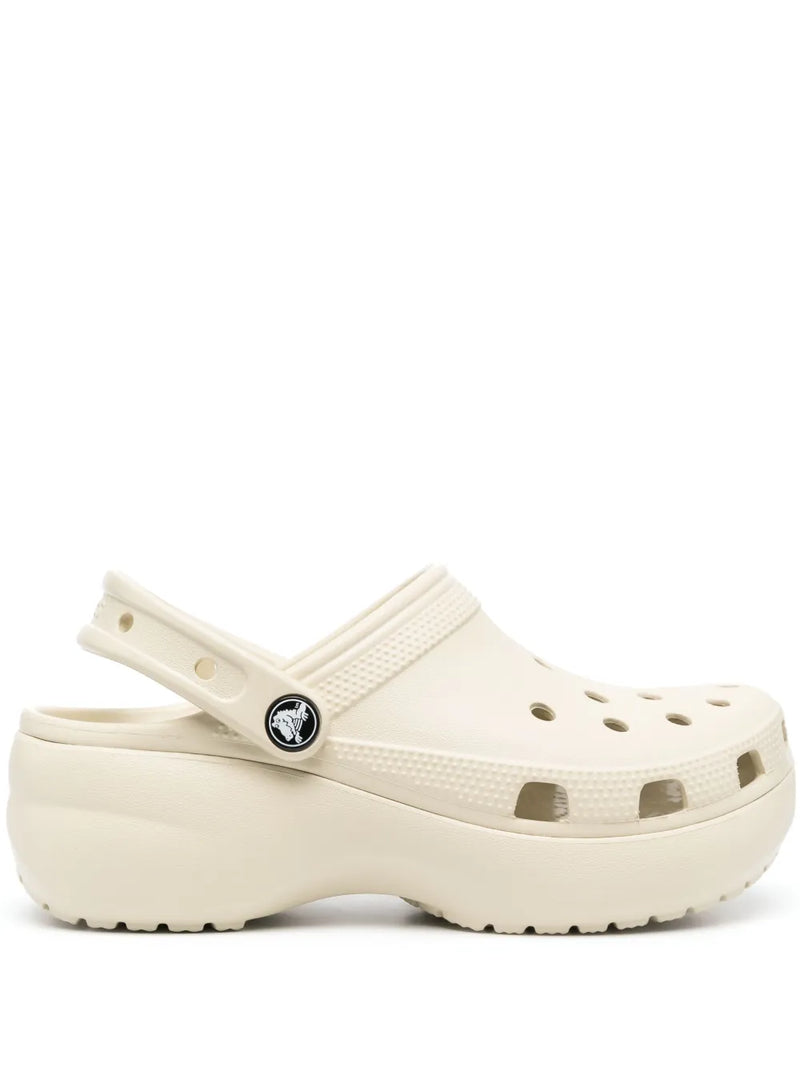logo-plaque platform clogs